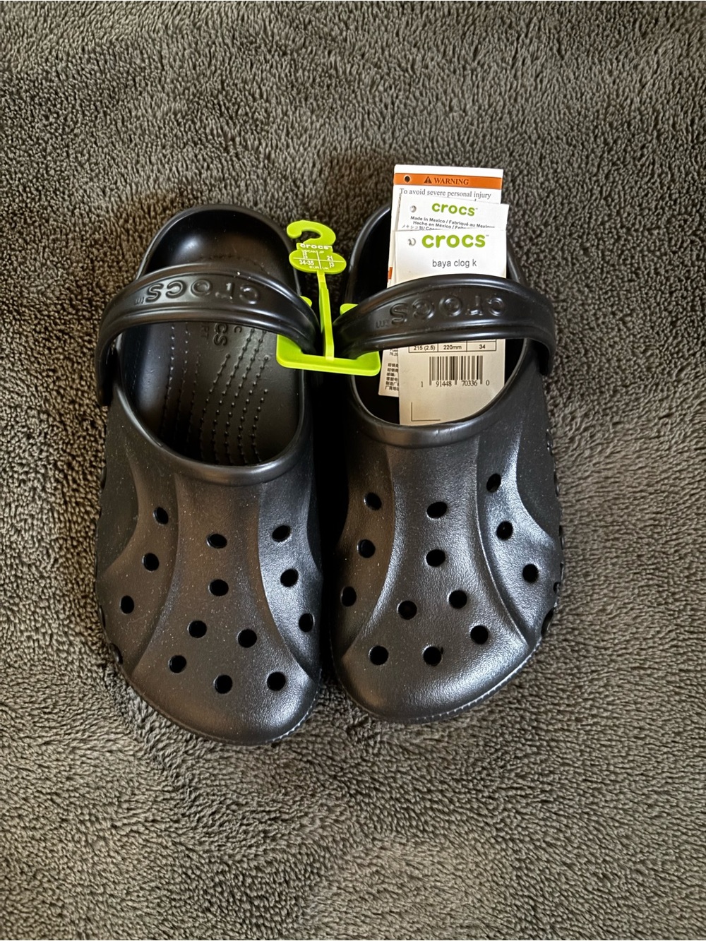 Crocs Kids Baya Clog - Black - Size J3